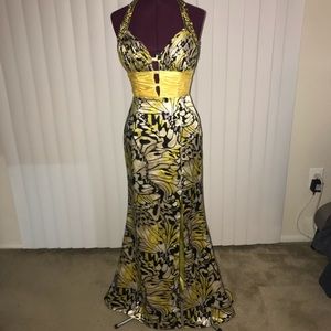 Black and yellow party dress
